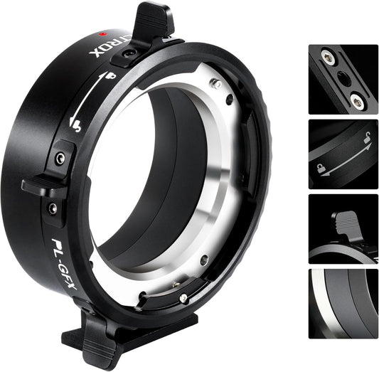 VILTROX PL-GFX Lens Adapter, Lens Converter Ring Camera Lens Mount Adapter Ring Compatible with PL Lens to Fuji G Mount GFX Cameras Fuji GFX100S,GFX100,GFX50R,GFX50S,GFX50S II/PL-GFX Pro