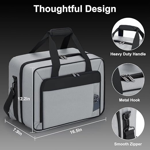 GDNasist Carrying Case Fit for PS5, Travel Thickened Protective Bag Compatible with Playstation 5 Console, Headset, PS5 Controller, Game Discs, and Gaming Accessories, Grey