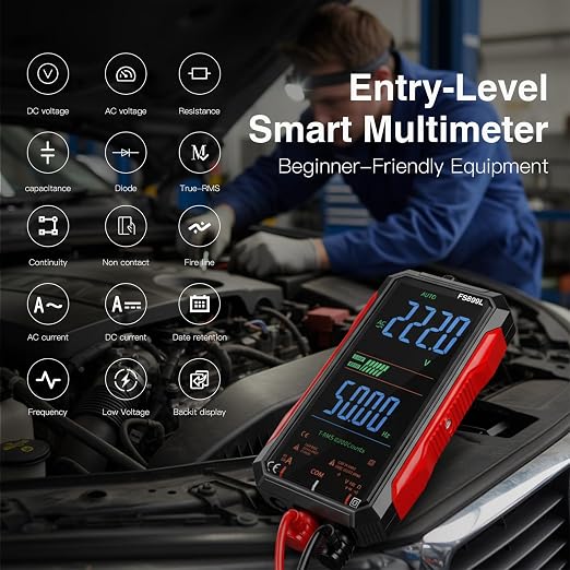 USB Rechargeable Digital Multimeter Smart Automatico True Rms Professional USB Power Multi Testers Continuity Pocket Oscilloscope with Capacitor Voltmeter Megohmmeter Electrical Tools for Electrician