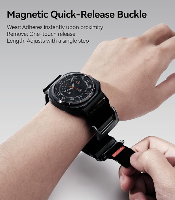 Aulumu CS03 Titanium Galaxy Watch Ultra (2025/2024) 47MM Snap Functional Buckle Band | Luxury Embossed Texture Knit | Quick-release Design | For Samsung Watch Ultra Bands 47MM