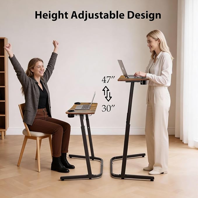VTORY Treadmill Desk – Adjustable Desk for Walking Pad, Stable & Heavy-Duty Height 30"-47", Portable Walking Pad Desk Table Stand for Home Office & Work with Installation Guide