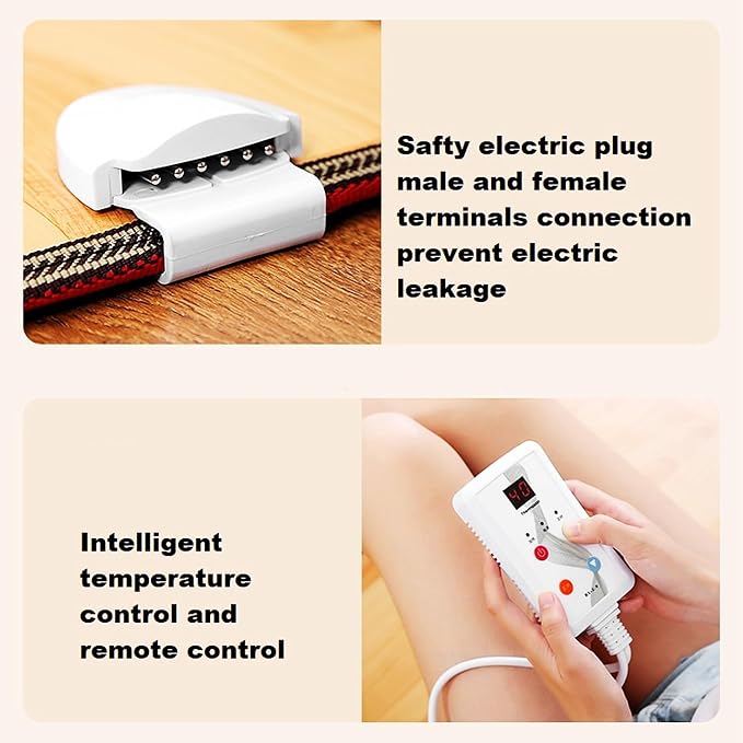 Heated Floor Mat Foot Warmer Under Desk, Electric Heating Pad Floor Heater, Heated Feet Rest Foot Warmer Indoor Space Heated Rug with Timers & Adjustable Temperature(100x100cm)