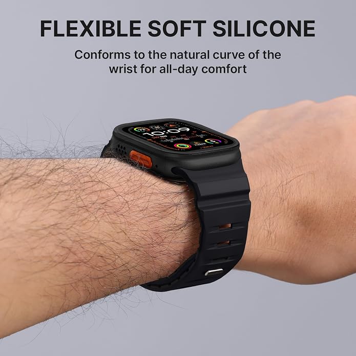 Bandletic Magnetic Watch band Compatible with Apple Watch Bands - Magnet Bands 49mm 46mm 45mm 44mm 42mm Men Women, Rugged Silicone Strap for iWatch Series 11/10/9/8/7/SE3/SE2/SE/6/5/4/3/2/1