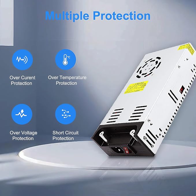 New Version 110V AC to 12V DC Converter 600W Power Supply 50A, Universal SMPS Transformer for RV, Pump, LED Strip, CCTV, Car Stereo,Diesel Heater