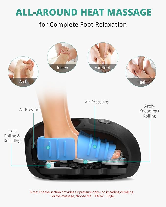 Medcursor Foot Massager Machine with Enhanced Heat, 2026 Upgraded, Deep Kneading & Rolling, Shiatsu Foot Massager for Pain Relief, Tired Feet & Plantar Fasciitis, Gifts for Women & Men, Fits Up to 13"