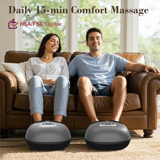 CuPiLo Foot Massager with Heat, FSA Eligible HSA Shiatsu Foot Massager Machine for Plantar Fasciitis, Adjustable Vibration & Pressure for Neuropathy Pain, Women Men Gifts, Fits Up to 12"(Gray)