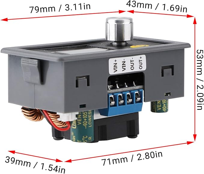 DROK Adjustable Voltage Regulator DC, Buck Boost Converter 6.0V-36V 9v 12v to DC 0.6-36V 24v 5A Power Supply Panel, Constant Current Volt Step Up Down Module