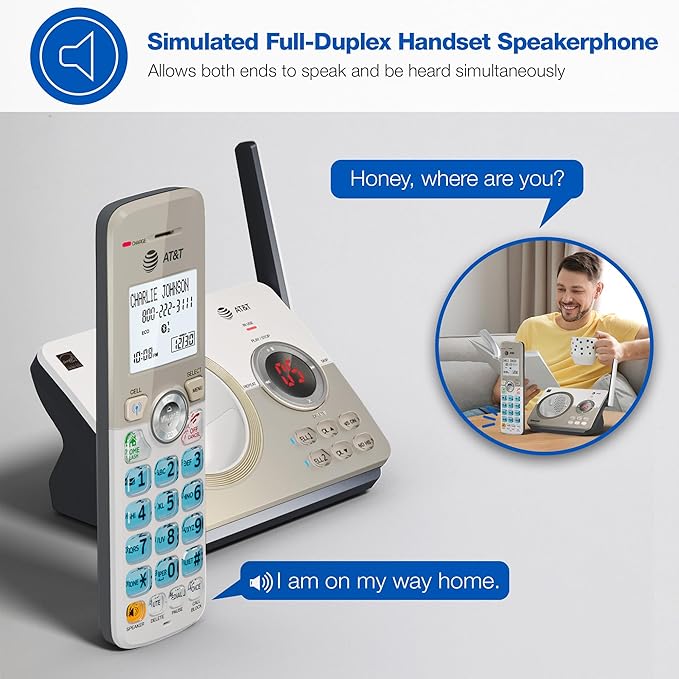 AT&T DECT 6.0 Cordless Phone, 4-Handset – Smart Call Blocker, Bluetooth Connect to Cell, Answering Machine, 1.8" Backlit Display | DL72419