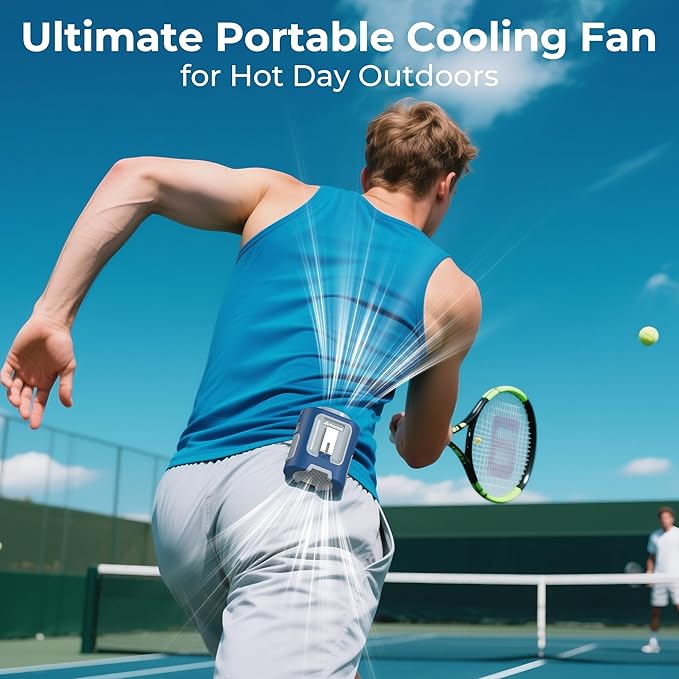 AMACOOL Mini Portable Waist Fan Clip on, Gifts for Father Him Men Dad Husband, 13000RPM Rapid-Cooling Personal Neck Fans, Wearable Shirt Belt Fan for Women Men Outdoor Work Jobsite Travel Camping