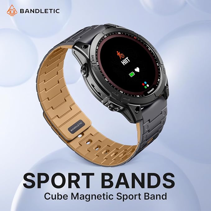 Bandletic Compatible with Garmin Fenix 6X/7X Band, 26mm Quick fit Soft Silicone Magnetic Watch Band Replacement for Fenix 8 51mm/7X 6X Pro/5X Plus/3/Instinct 2X/Enduro/Tactix/Descent MK2i Smartwatches