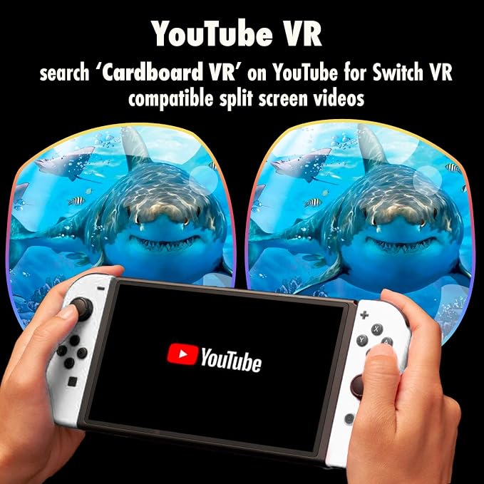 Orzly VR Headset Designed for Nintendo Switch & Switch OLED Console with Adjustable Lens for a Virtual Reality Gaming Experience and for Labo VR - White - Gift Boxed Edition