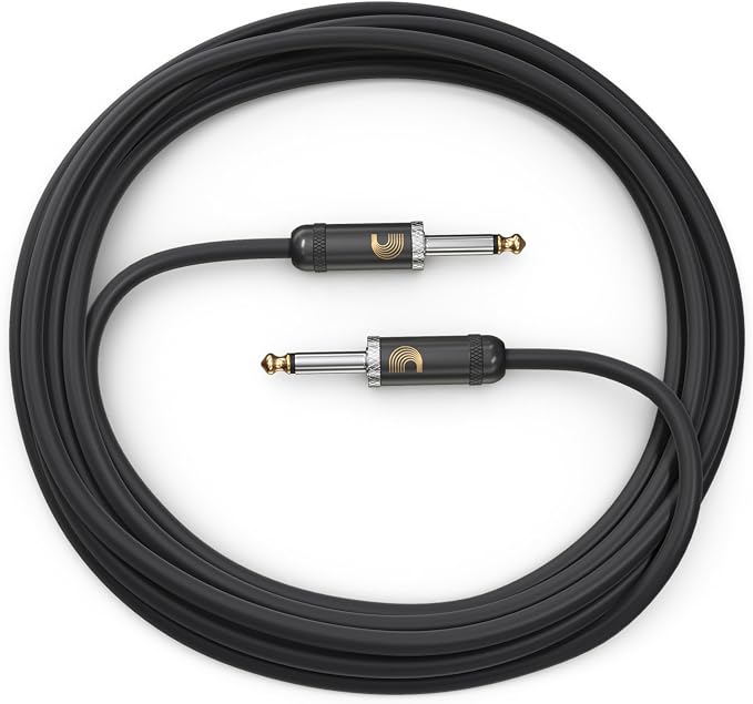 D'Addario Guitar Cable - American Stage - Made in the USA - Geo Tip for Secure Connection - 1/4 Inch Male to 1/4 Inch Male - 15 Feet - Straight Ends - 1 Pack