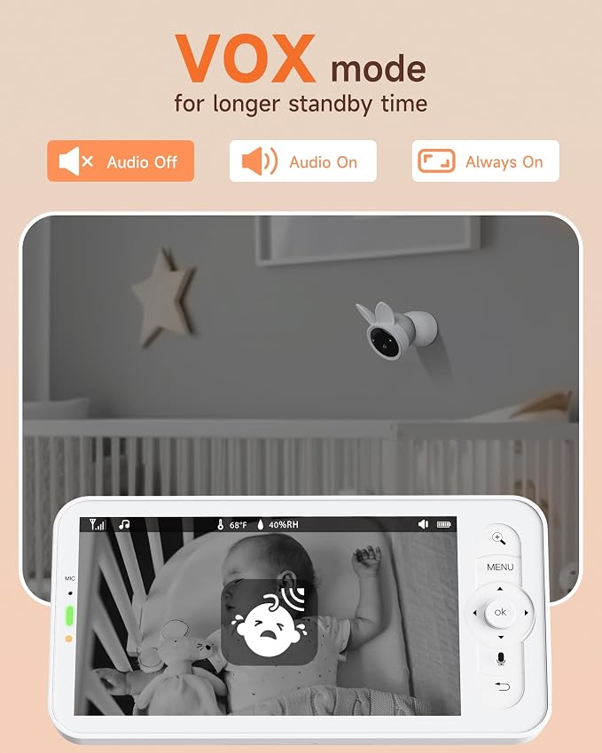 ARENTI 2026 Upgraded 4MP 5G WiFi Baby Monitor with App, Colorful Night Light, 2-Way Audio, Motion Detection & Auto Tracking, Alert Zone, Temp&Humidity Sensor, App Control