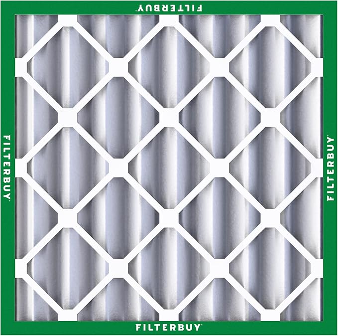 Filterbuy 25x25x4 Air Filter MERV 8 Essential Dust & Allergy Defense (5-Pack), Electrostatic Pleated HVAC AC Furnace Filters Replacement, Made in USA (Actual Size: 24.50 x 24.50 x 3.63)