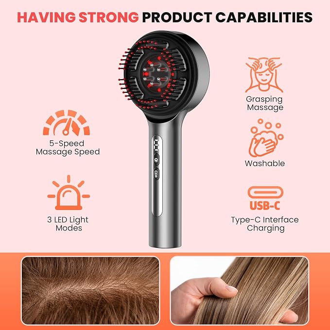 4 in 1 Hair Scalp Massager Oil Applicator, Electric Scalp Brush for Home, IPX7 Waterproof Electric Head Massager