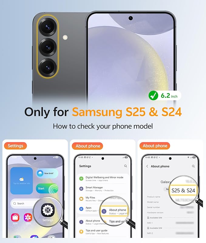 FNTCASE for Samsung Galaxy S25 Case: Samsung Galaxy S24 Phone Case Fit with Magsafe Translucent Matte Case with [Screen Protector] Military Grade Shockproof Protective Phone Cover-Black