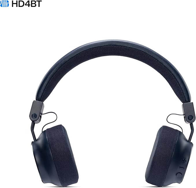 PreSonus Eris HD4BT — Over-Ear Closed-Back Wireless Headphones, Bluetooth, ANC Noise Cancelling, Up to 60 Hours Battery Life, Studio Headphones for Mixing, Monitoring, Recording, Midnight Blue