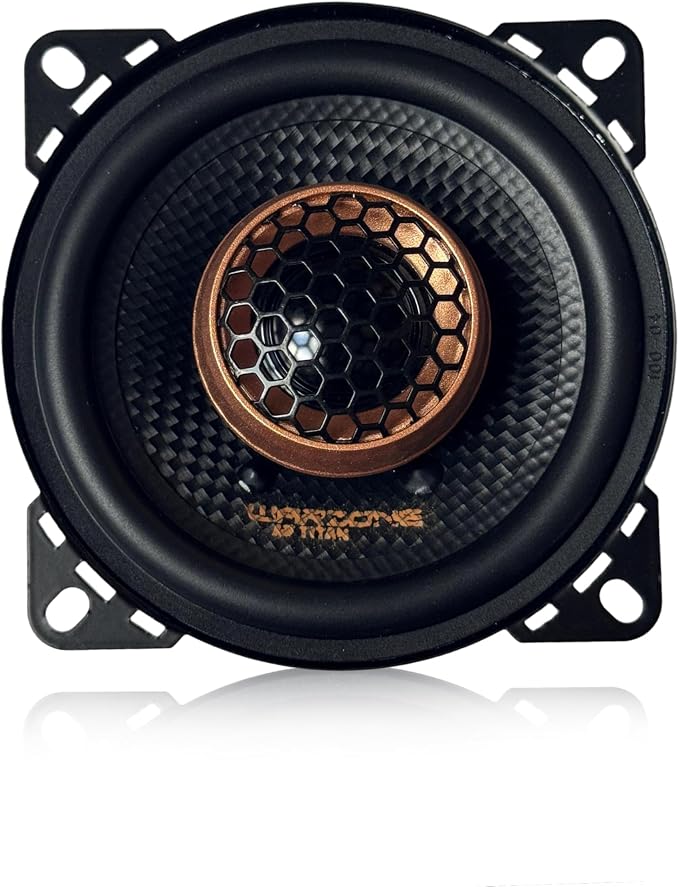 Warzone 2X WZ40PTi 4-Inch Super Coaxial Speaker Pair, 4 Ohm, 350W Max, 80W RMS, 90dB Sensitivity, Ferrite Magnet Woofer & PEI Dome Tweeter for Pro Car Audio