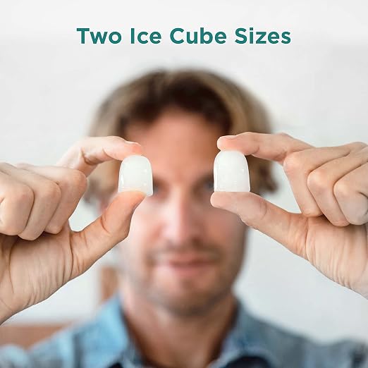 Silonn Ice Makers Countertop, 9 Cubes Ready in 6 Mins, Self-Cleaning Ice Machine with Ice Scoop and Basket, 26lbs in 24Hrs, 2 Sizes of Bullet Ice for Home Kitchen Office Bar Party, Green