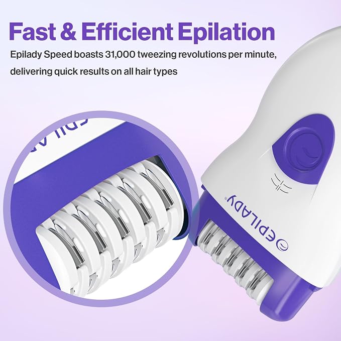 Epilady Face & Body Hair Removal Device Bundle, Corded Electric Epilator for Women with Facial Hair Remover, Epilator for Legs, Arms, Underarms, Bikini Line, Upper Lip & Chin, Long-Lasting