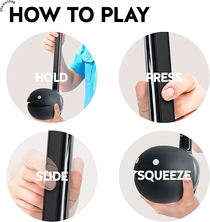 Otamatone Deluxe Electronic Musical Instrument for Adults Portable Synthesizer Digital Electric Music from Japan by Cube/Maywa Denki Cool Stuff Gifts, Black [English Manual]