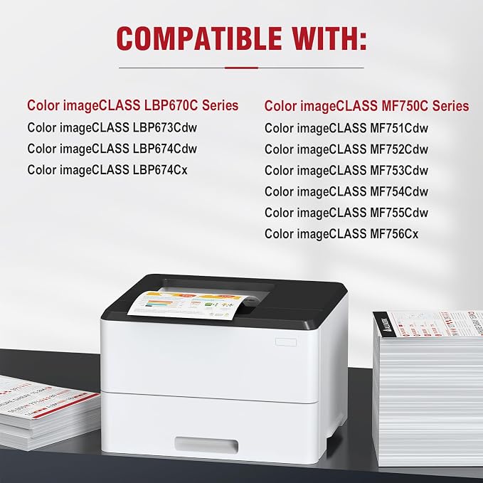 ALLWORK 069 Toner Cartridge (with Chip) Compatible Replacement for Canon 069 069 H Works for Canon Color ImageCLASS MF753Cdw MF751Cdw LBP674Cdw LBP674C MF750C LBP674C Series Printer 4 Pack Color