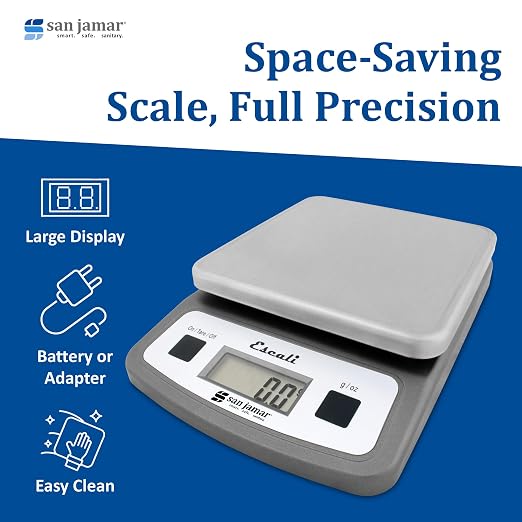 San Jamar SCDG2LP Low-Profile Digital Food/Kitchen Scale, 2lb Capacity