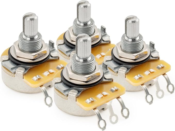 CTS 450 B500K Pots Standard Split Shaft 3/8 Inch 10% Linear Taper Potentiometers for Electric Guitar Bass (Set of 4)
