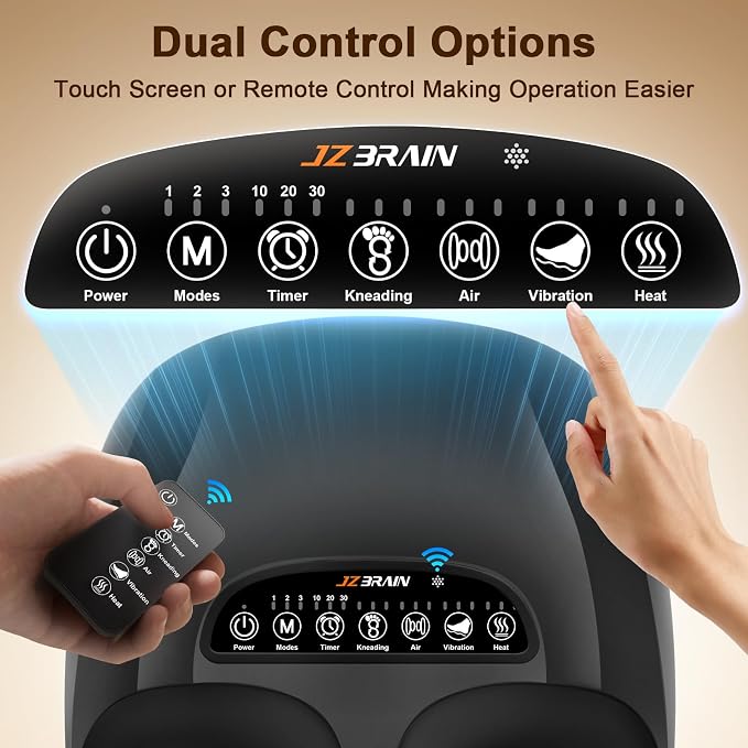 JZBRAIN Foot Massager for Plantar Fasciitis & Neuropathy 2026 Upgraded | Comfortable Shiatsu Massage with Heat, Kneading, Vibration & Compression