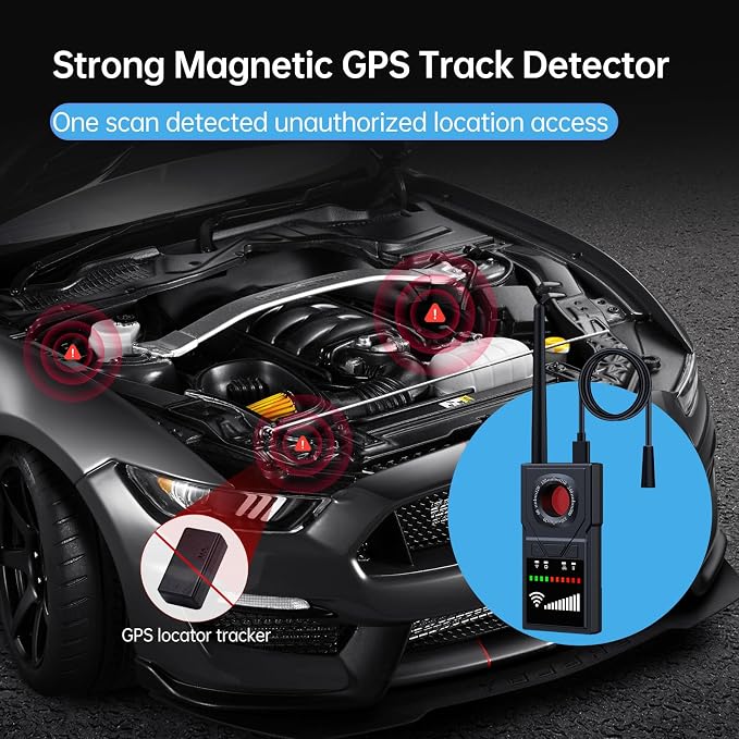 Multifunctional Hidden Camera Detector, GPS Tracker Detector & Camera Detector Spy Camera Finder，Bug Detector Listening Device Detector for Travel, Hotel, Car Privacy Protection