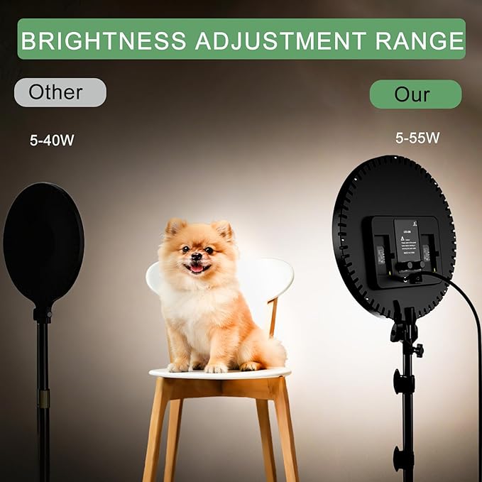 Large Ring Light Professional 55W with 72" Tripod Stand,Full-Screen Selfie Ring Light All-Purpose Stand for Live Stream, YouTube, TikTok, Video Recording with Remote (red-001,13)