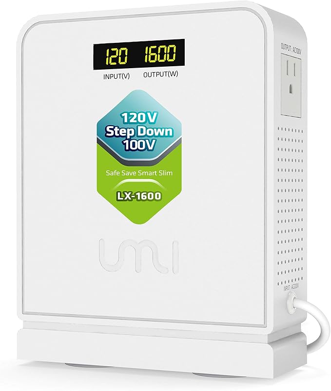 120V to 100V Voltage Converter 1600watts Step Down toroidal Voltage Converter for Japan appliances Used in US［CE, CQC Certified］