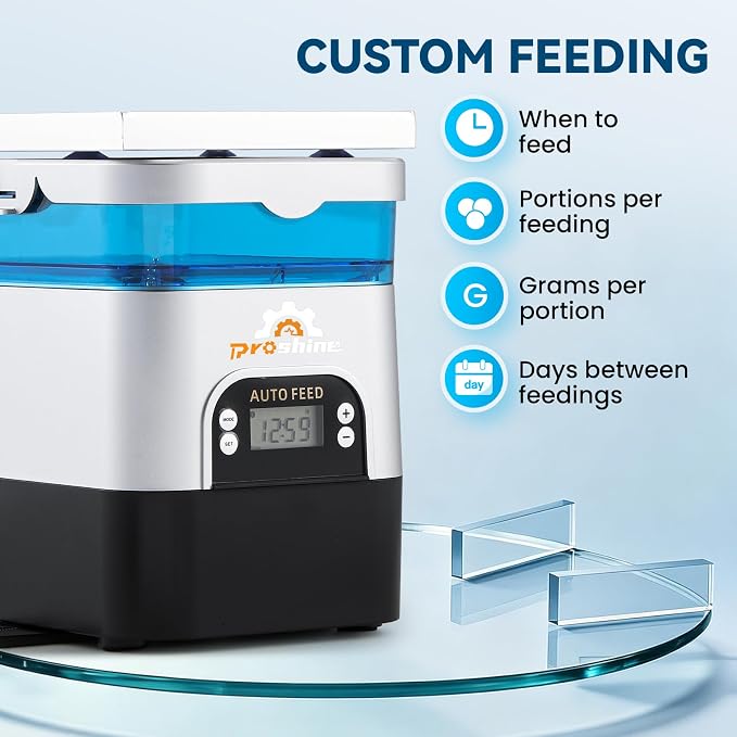Automatic Fish Feeder for Pond Solar Powered 2.8L Capacity, Battery & AC Auto Timed Fish Feeder for Pond Indoor & Outdoor, Animal-Proof (1.5L)