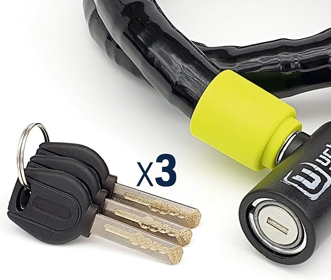 Urban UR5100 Phyton Cable Lock, Reinforced Steel Cable with Very Flexible Articulated Shielding, High Security Lock, Anti Theft Armored Cable for Motorcycle, Electric Bicycle, Scooter, 100cm/3,3ft