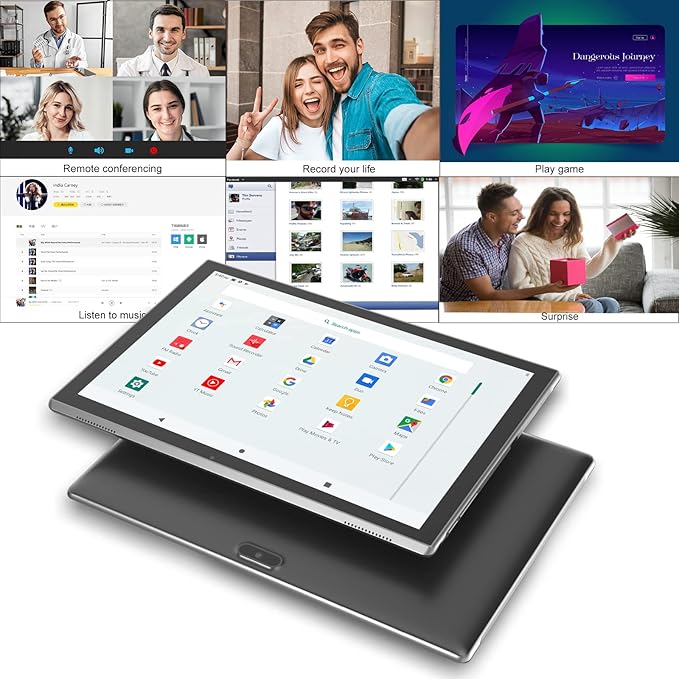 ZZB 10 inch Tablet Android 15 Tablet PC, 10.1" Android Tablets DDR4 8GB RAM 32GB ROM 2MP+8MP Dual Camera 5G WiFi-6 BT Support 1TB Expand 10 in IPS 6000mAh Battery Powerful Performance Tablets (Black)