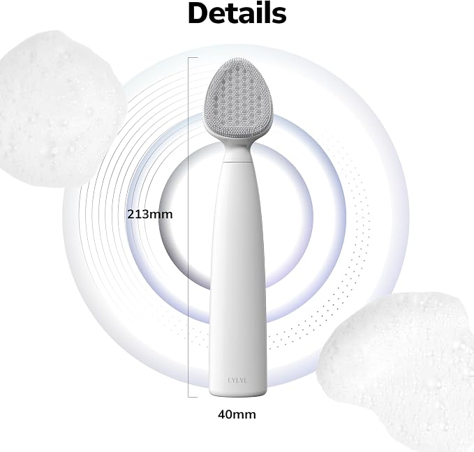 Wave Facial Sonic Cleanser | Deep Cleansing, Pore & Blackhead Care, 3 Modes, Replacable Head, 40,000 Cavitation Micro Vibrations, Waterproof Level IPX8, C-Type Charge, Korean Skincare (Blue)