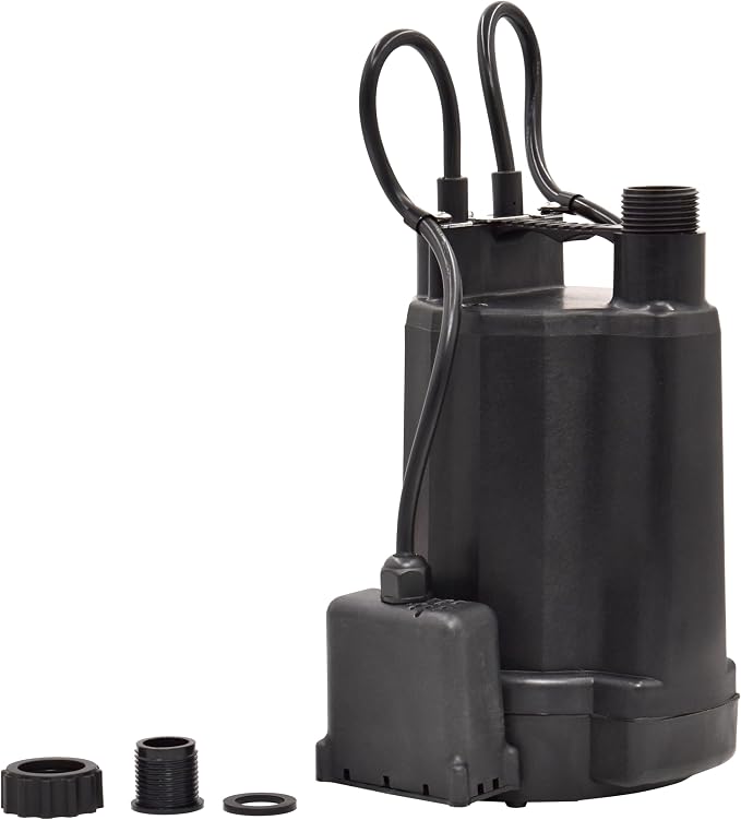 Superior Pump 91246 1800GPH Thermoplastic Automatic Utility Pump, 1/4 HP