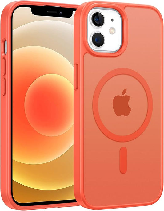 FNTCASE for iPhone 12 Phone Case: for iPhone 12 Pro Magnetic Matte Textured Military Grade Drop Protection Translucent Cell Phone Cover - Slim Durable Shockproof Protective Bumper