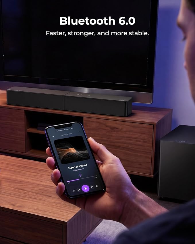 ULTIMEA 2.1 Sound Bar with Wireless Subwoofer, Dolby Atmos, VoiceMX, BassMX, 240W Peak Power Soundbar for Smart TV, App Control, HDMI eARC, Optical, Bluetooth 6.0, Poseidon M40, 2026 Model