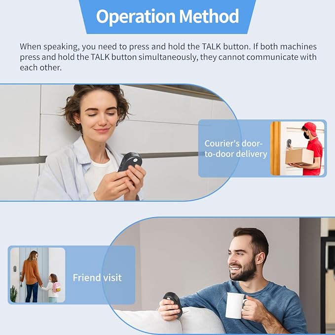 Intercoms Wireless for Home,4900ft Long Range Wireless Doorbell Intercom with 3 Channel, 3 Level Volume,Wireless Intercom Doorbells for Home Business, 1 Outdoor Intercom and 2 Indoor Intercoms
