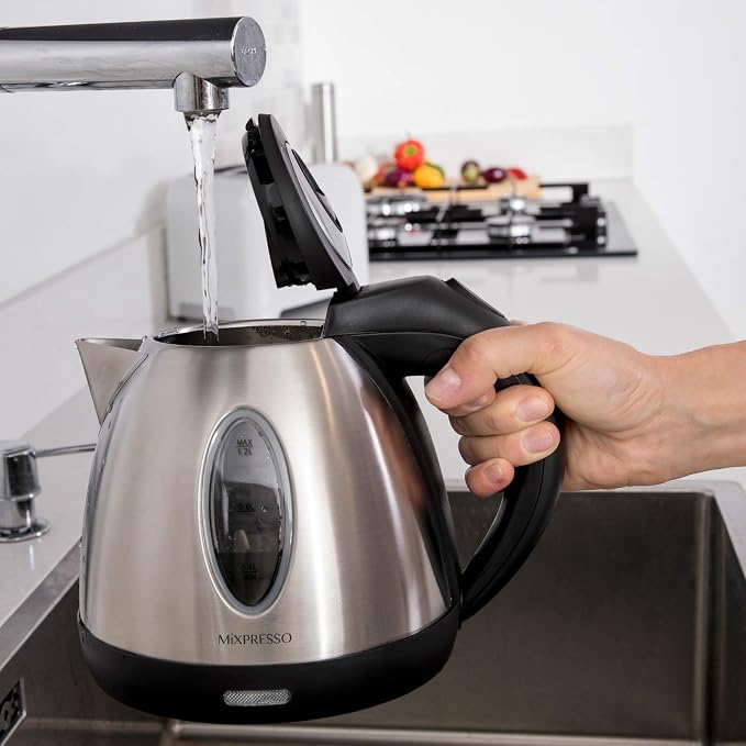 Mixpresso 1.2L Stainless Steel Small Electric Kettle, Cordless 1500w Fast Boiling Pot, Portable Hot Water Electric Tea Kettle With Boil Dry Protection & Auto Shut-Off