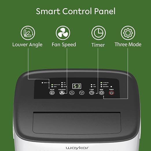 Waykar 150 Pint 7,000 Sq.Ft Dehumidifier for Basement & Home, Large Room, Smart Compressor Dehumidifier with Drain Hose & Tank for Commercial, 30%-80% Humidity Control, 90° Auto Swing, Auto Defrost