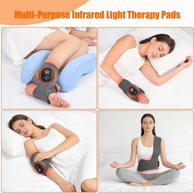 Foot Renew Massager for Neuropathy, with Red Light Therapy for Ankle, Infrared Neuropathy Foot Massager with Heat, 8 Massage Modes, 20 Intensity Levels,Ankle & Body Massager 1pack
