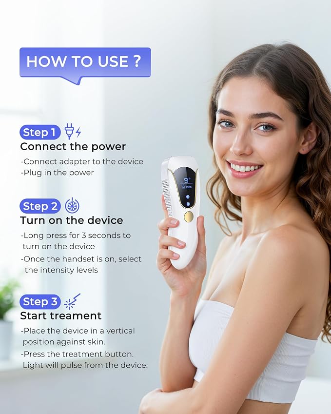 Laser Hair Removal for Women and Men, Air 15 Ice-cooling IPL Device Hair Removal for Nearly Painless & Long-Lasting Results From Home, 3 Modes & Auto Flashing for Fast Full Body Hair Removal