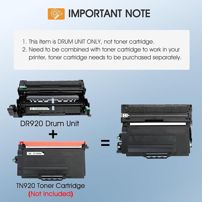 DR920 Drum Unit Black 2 Pack DR-920 Compatible for Brother DR920 DR 920 DR-920 for HL-L5210DN HL-L6210DW HL-L5210DW HL-L6210DWT HL-L5210DWT L6217DW L6310DW MFC-L5710DN L5710DW L5715DW L5915DW Printer