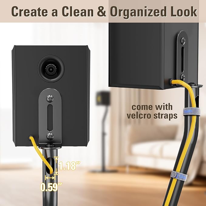 Mounting Dream Height Adjustable Speaker Stands Mounts, One Pair Floor Stands, Heavy Duty Base Extendable Tube, 11 LBS Capacity Per Stand, MAX 39" Height Adjustment MD5401 (Speakers Not Included)