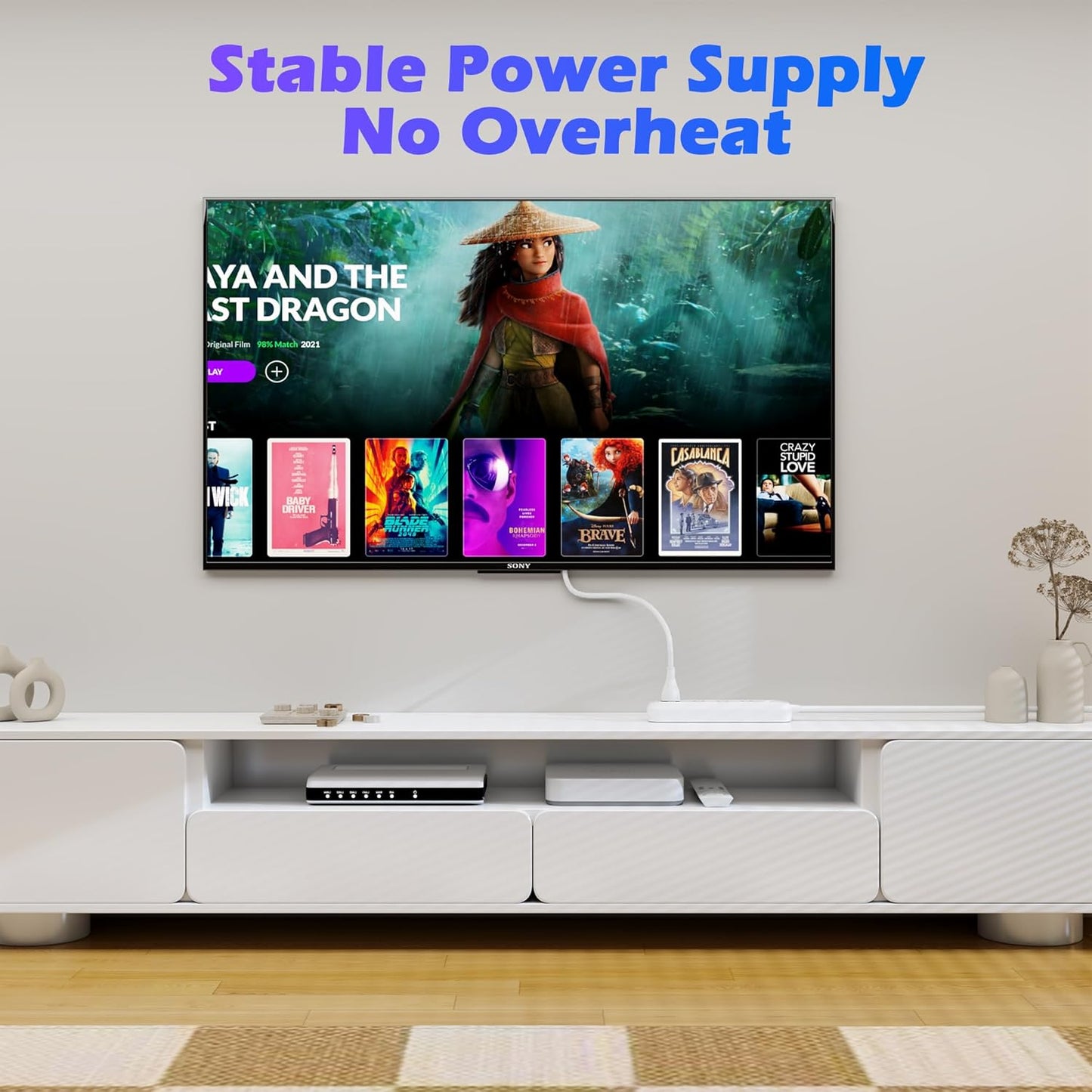 Adoreen 2 Ft Computer TV Replacement Power Cord White, 90 Degree Angled L-Shaped 18AWG 3-Prong AC Universal Power Supply Cable NEMA 5-15P to IEC 320 C13 for Printer, PC, Monitor TV LCD, ETL+Ties