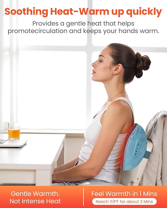 COMFIER [2026 Gift for Men,Women,Cordless Shiatsu Neck and Back Massager with Heat,Portable Massager Pillow with 3D Kneading Deep Tissue, Soothes Muscle Tension at Home, Office, Travel