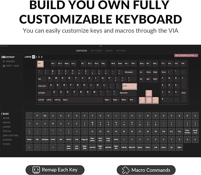 Keychron K10 Pro Wireless Custom Mechanical Keyboard, Full-Size QMK/VIA Programmable Bluetooth/Wired White Backlight with Hot-swappable Keychron Super Brown Switch Compatible with Mac Windows Linux