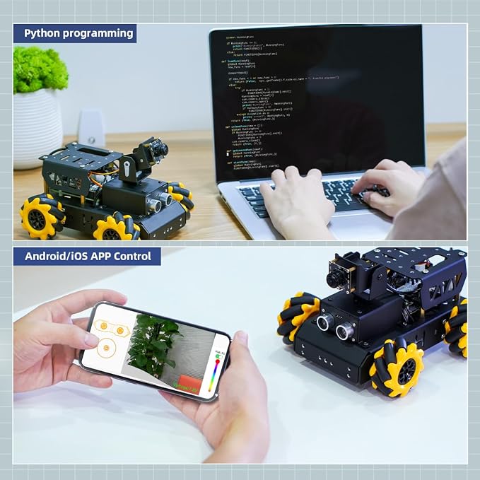 TurboPi Robot Car for RaspberryPi AI Vision Camera Programmable Smart Robot Car Kit, Color Sorting Line Tracking Target Recognition Obstacle Avoidance, Support Python Linux, Standard Kit Without RPi